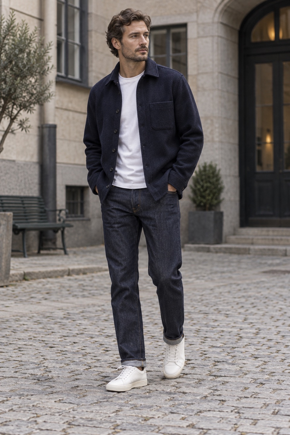 Stilillustration af raw denim