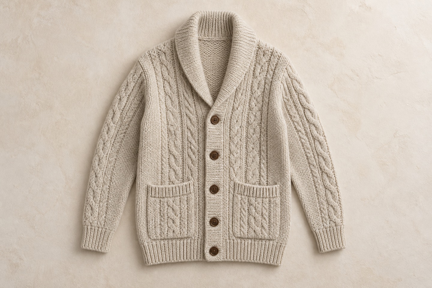 Stilillustration af uldcardigans
