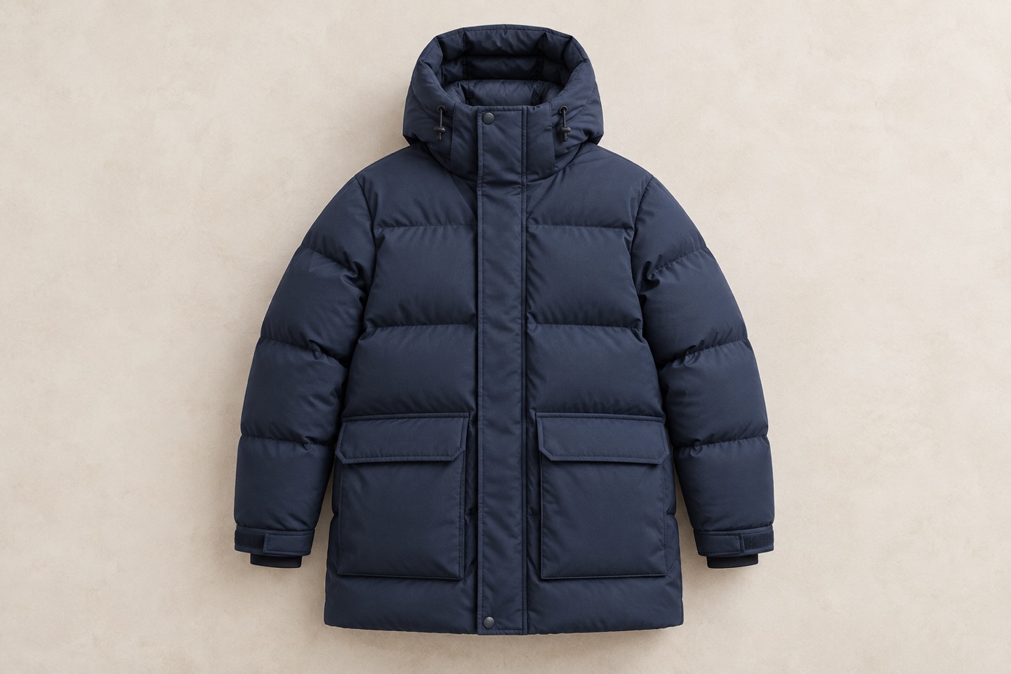 Stilillustration af expedition down jacket