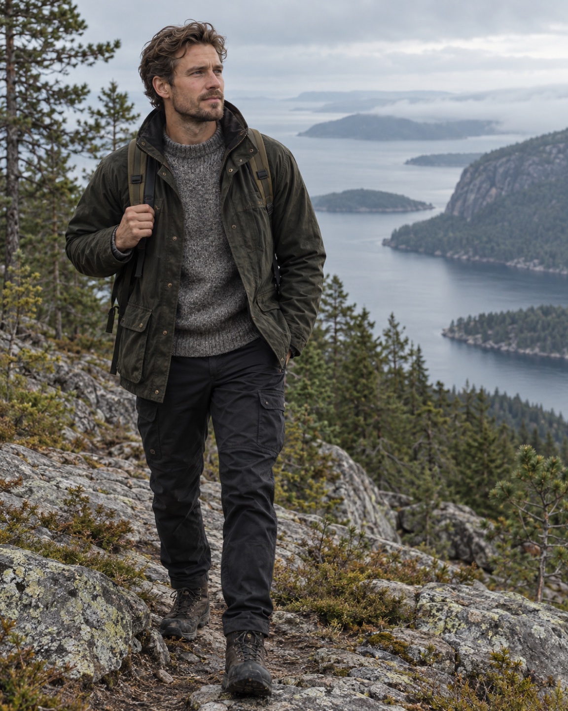 Herremode i Svensk outdoor-klassiker stil