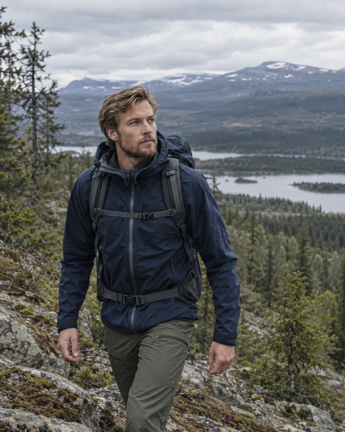 Herremode i Svensk outdoor-performance stil