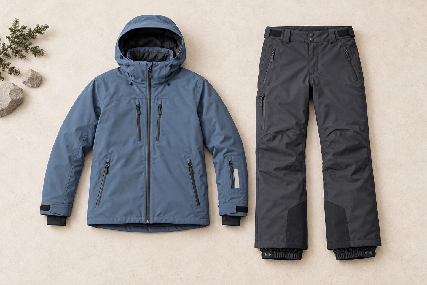Stilillustration af skiwear