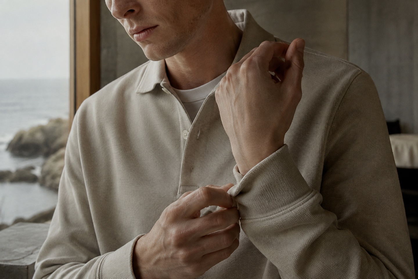 Detalje af materialer og håndværk inspireret af Lacoste