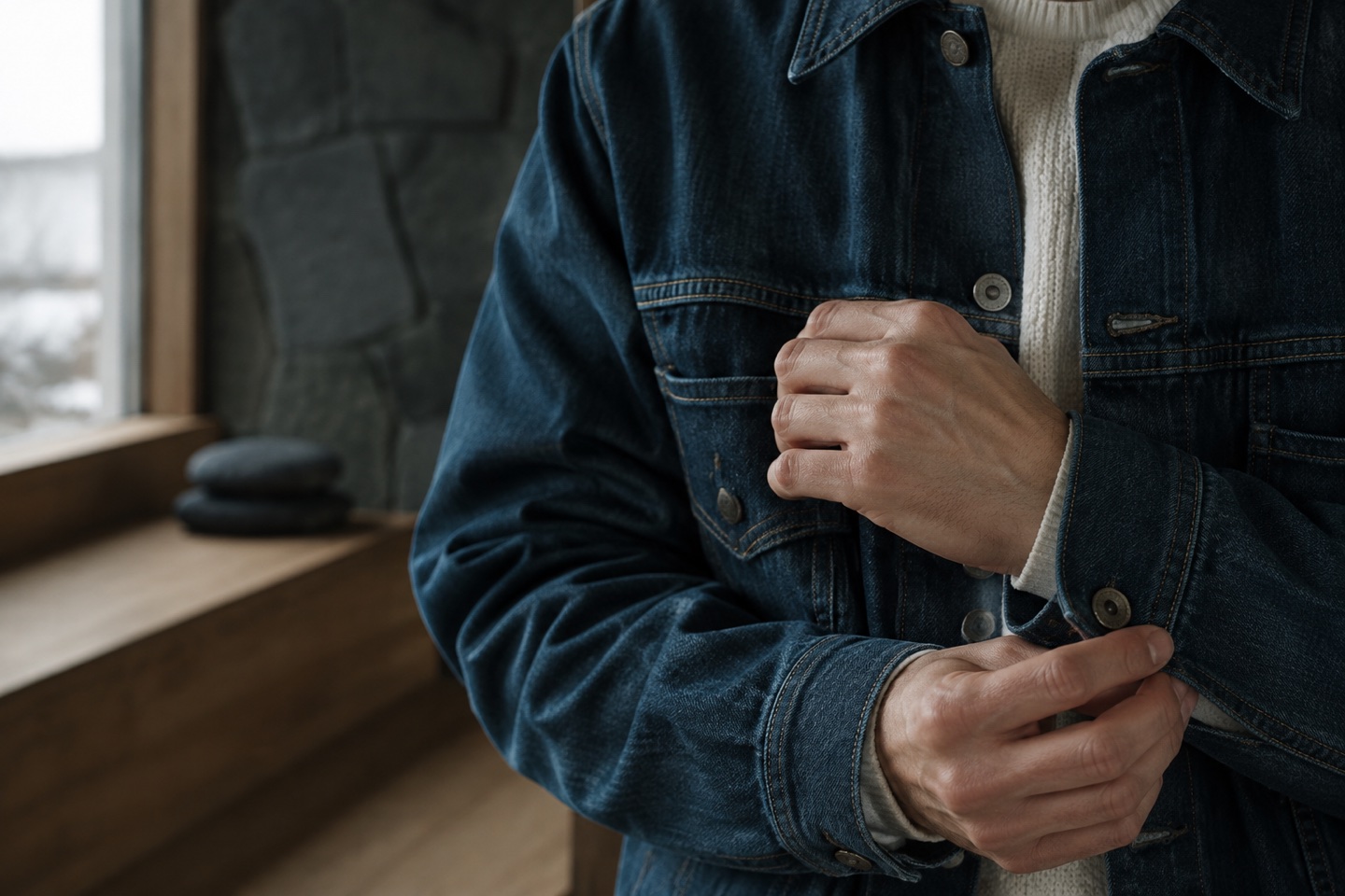 Detalje af materialer og håndværk inspireret af Levi's