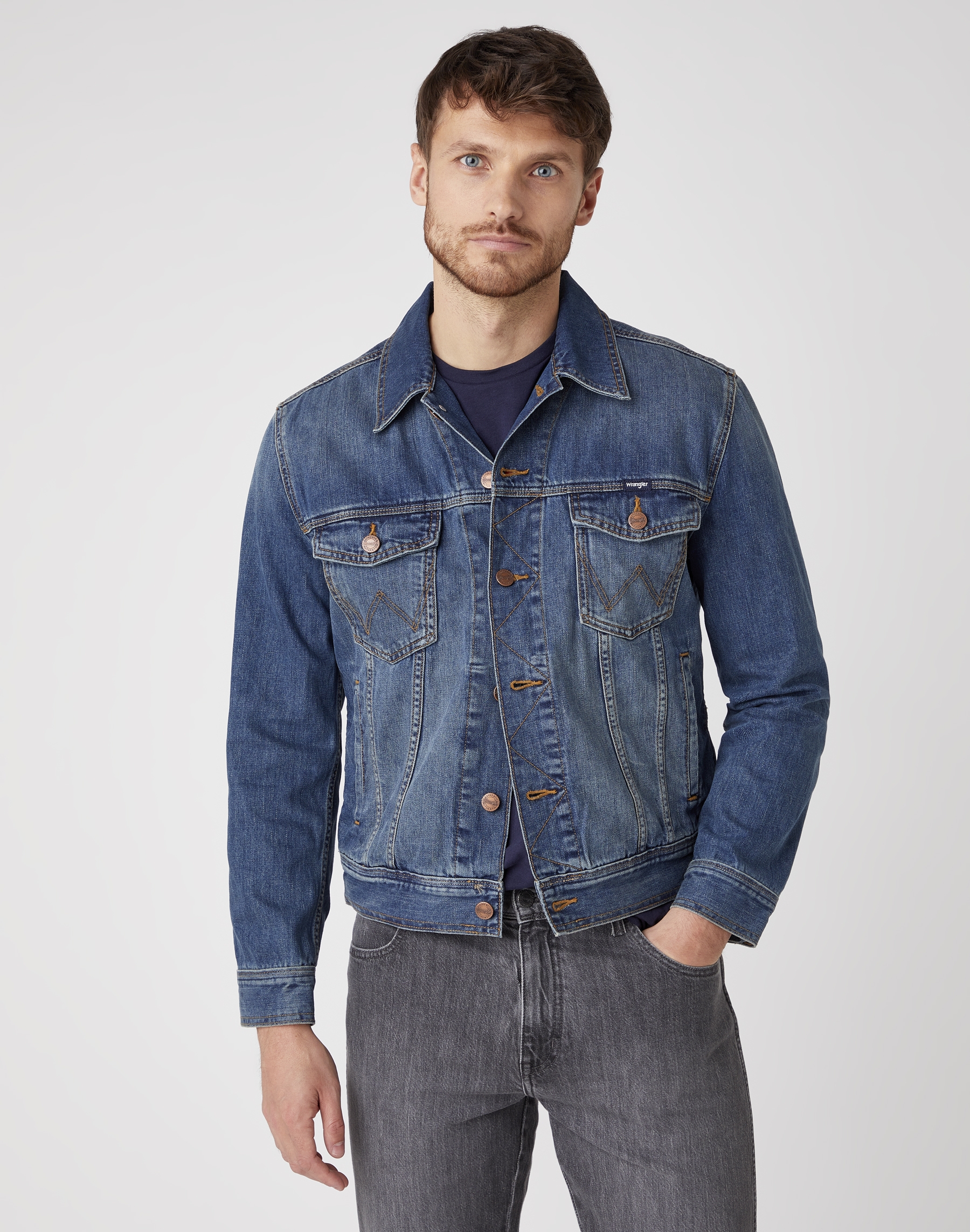 Wrangler Denim Jakke W4481514v – Blå Kvalitetstilbud!