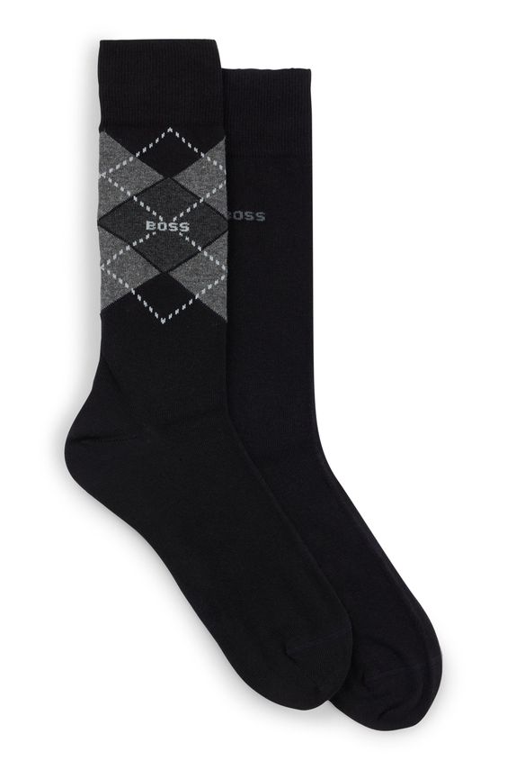2-pak strømper med argyle fra BOSS Black