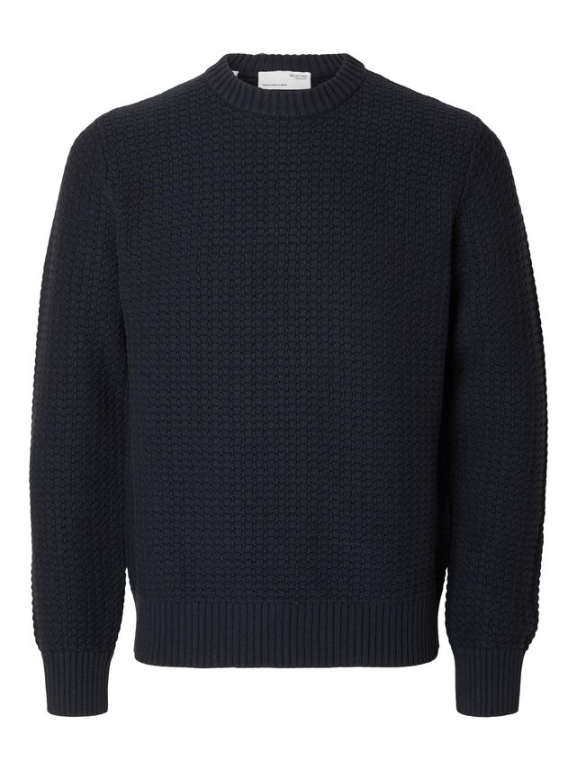 Slhthim Ls Knit Structure Crew Neck fra Selected