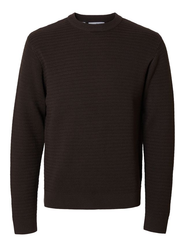 Slhtheo Ls Knit Structure Crew Neck fra Selected