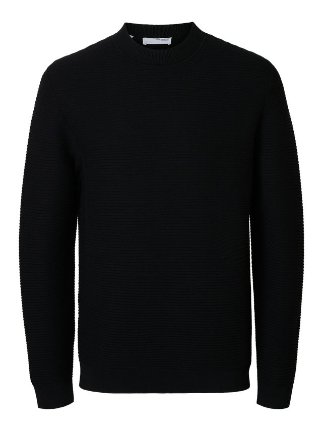 Slhtion Ls Knit Structure Mock Neck - Eksklusiv Stil