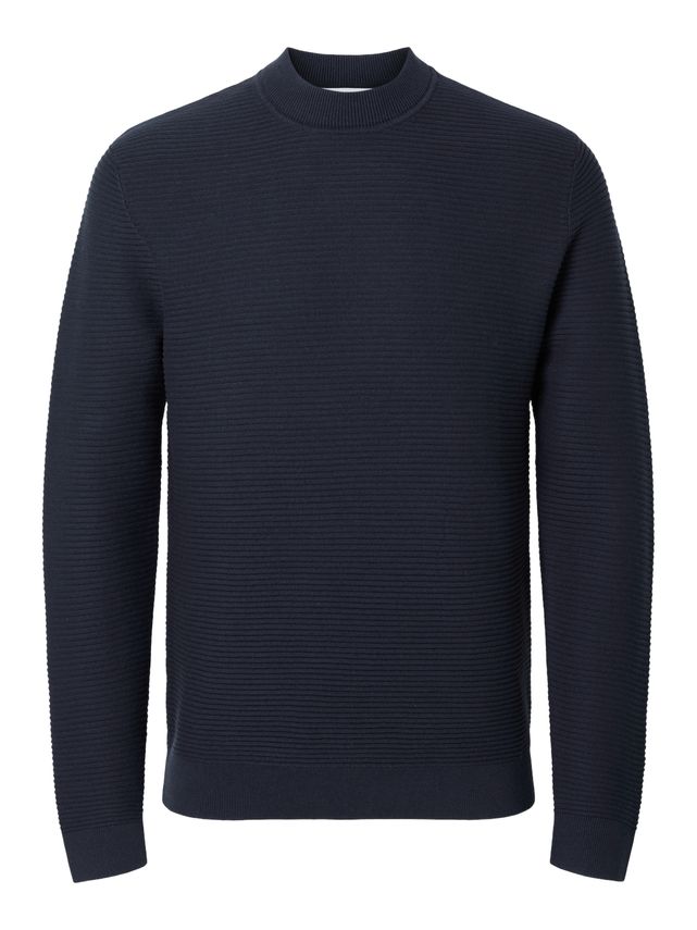 Slhtion Ls Knit Structure Mock Neck fra Selected