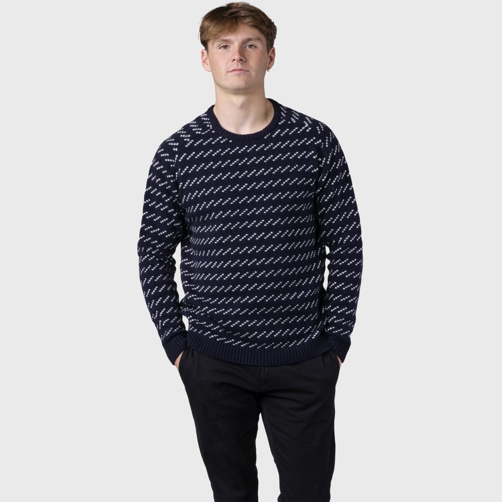Klitmøller Collective Uldstrik i Navy/Cream - Stil og Kvalitet