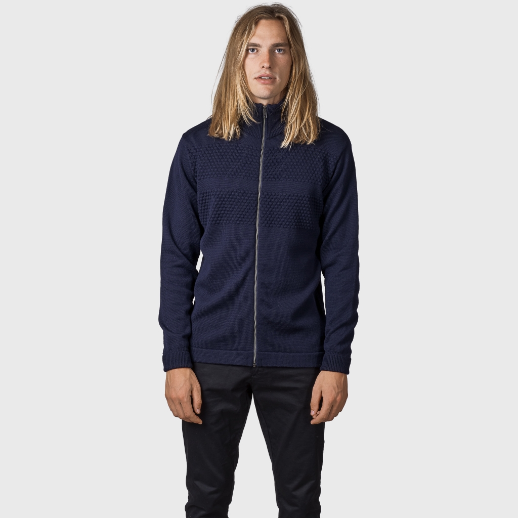 Klitmøller Collective Navy Cardigan - Kvalitet i Merino Uld