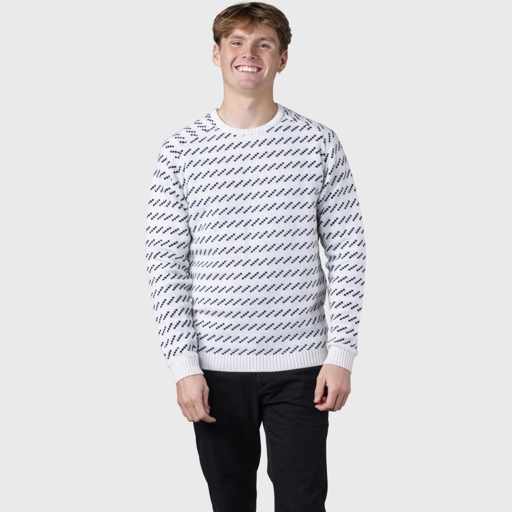 Klitmøller Collective Strik i Merino Uld - Cream/Navy