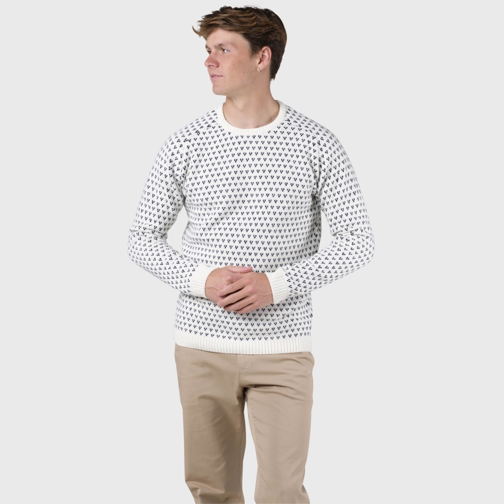 Klitmøller Collective Merino Uld Strik - Cream/Navy