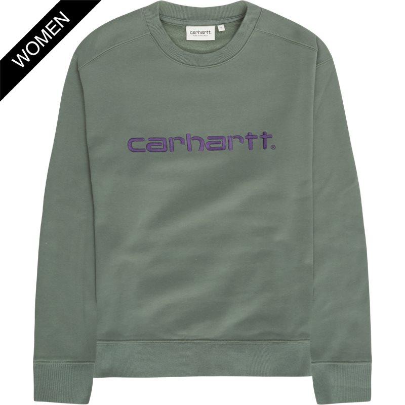 Carhartt Women Sweatshirt i Duck Green Aura - Stilfuld Komfort