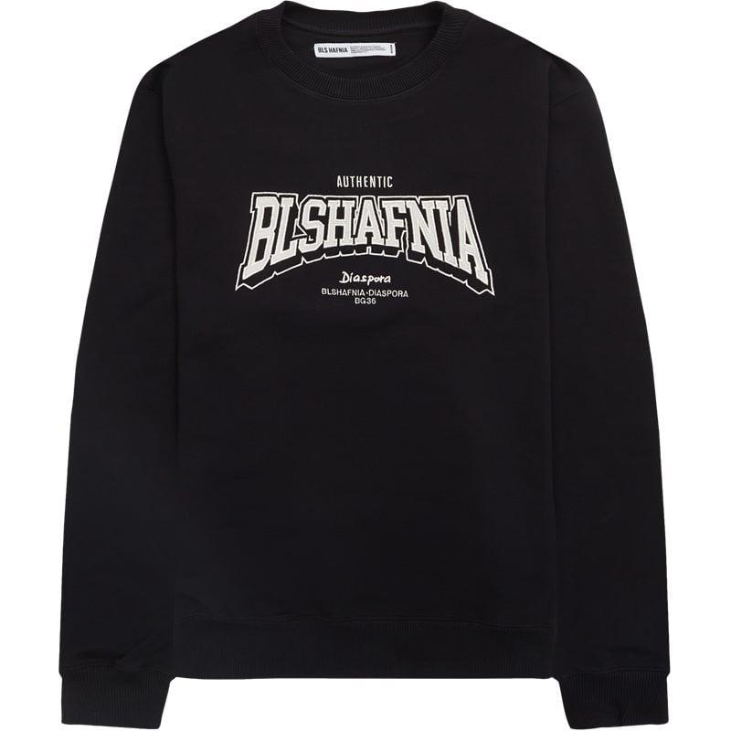 BLS College Crewneck Sweatshirt i Sort - Cool og Afslappet