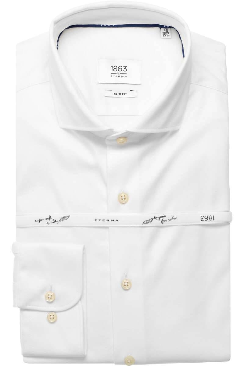 Slim Fit Jersey Skjorte 1863 Premium fra Eterna - Hvid