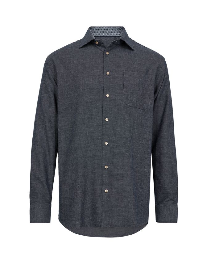 Tofarvet skjorte med brystlomme fra Black Blue - Udsalg!