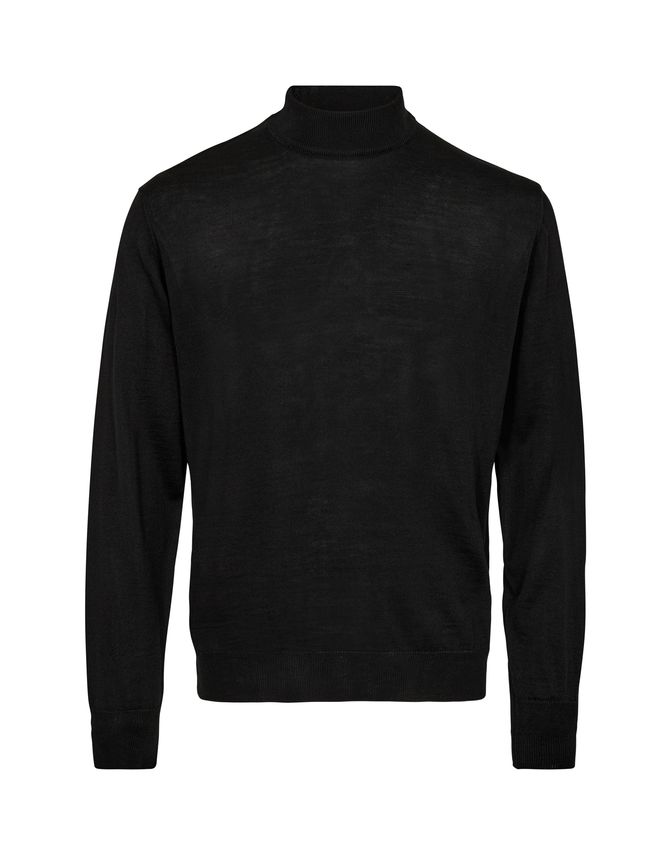 BBW Basic Turtleneck fra Black Blue - Merino Blend