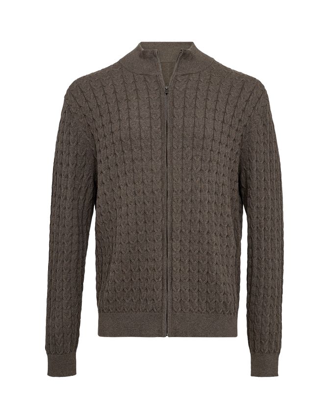 Zip Cardigan Modern Fit fra Gino Marcello