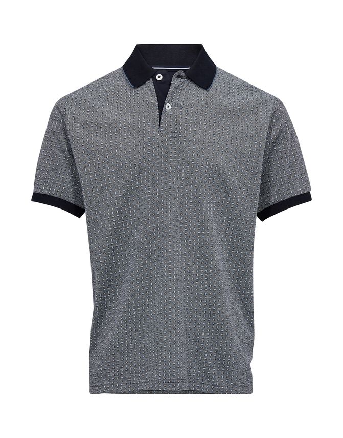Aop Polo T-shirt i Regular Fit fra Black Blue
