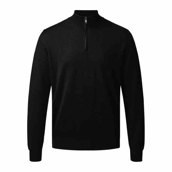 Elegant Milan Pullover i Merino Uld med 1/4 Lynlås