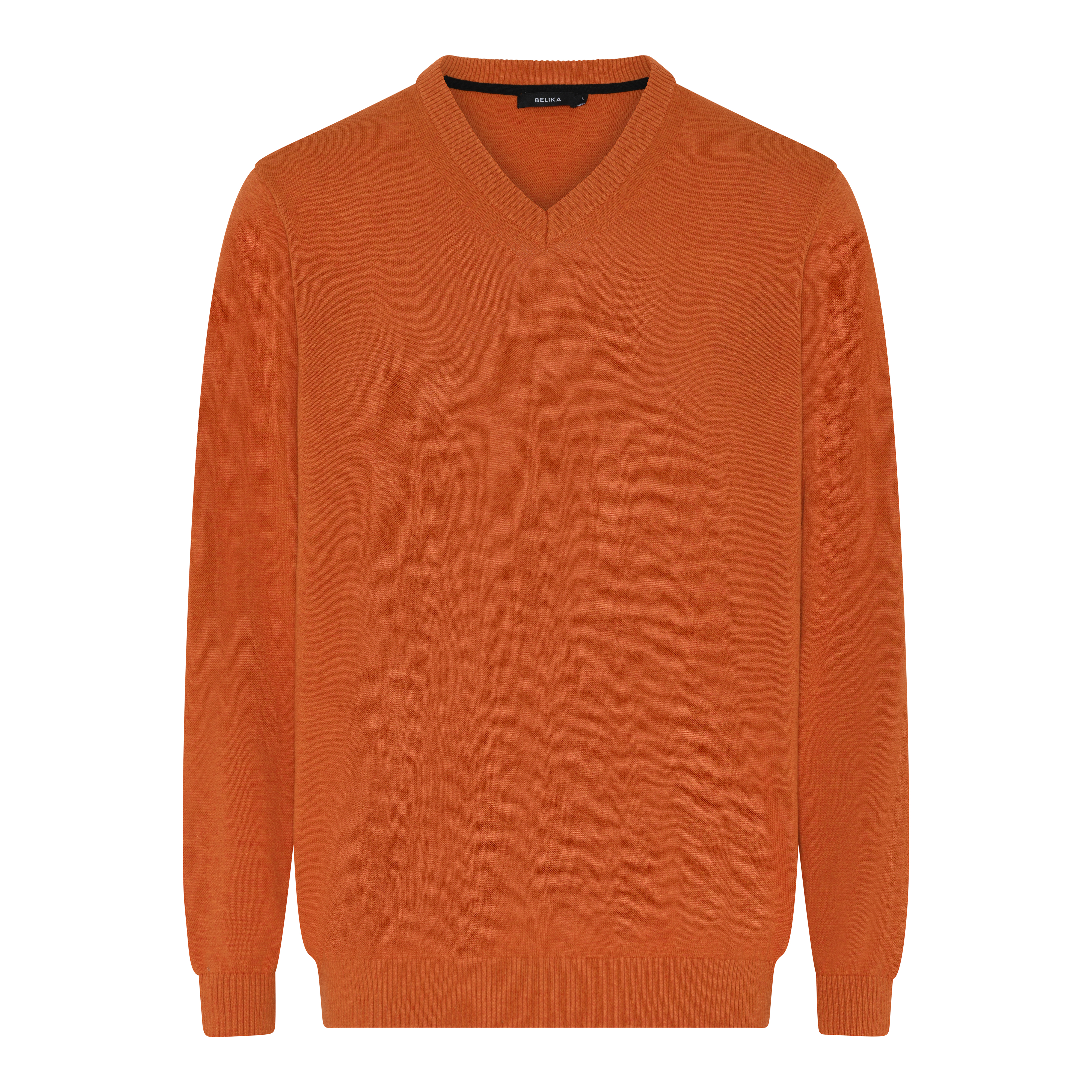 Pullover med V-hals i Desert Sun Melange fra Belika