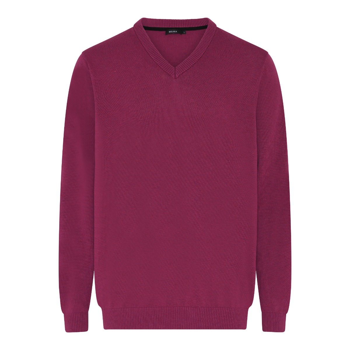 Pullover med V-hals i Rød Hydrangea fra Belika