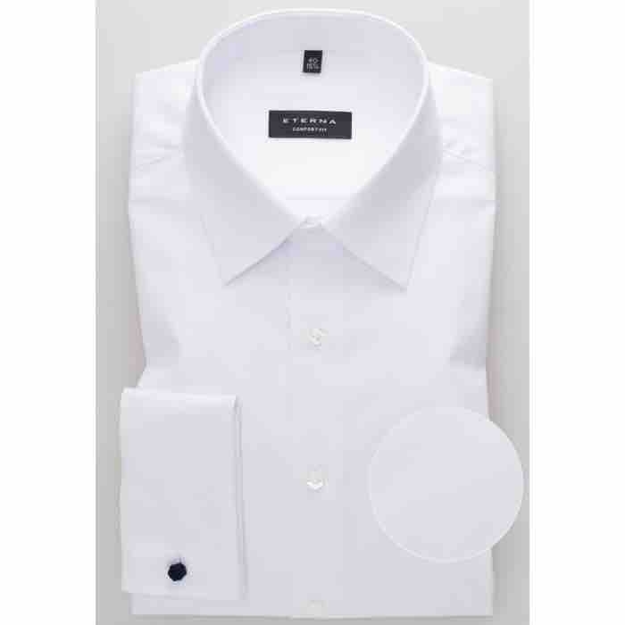 Dobbelt Manchet Skjorte i Hvid – Stilfuld Non-Iron Model