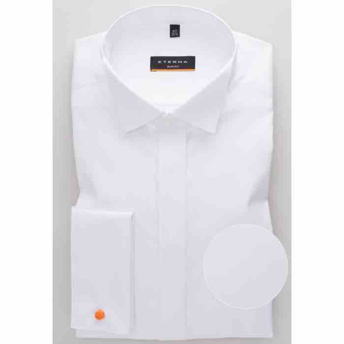 Elegant Hvid Slim Fit Smoking Skjorte til Festlige Begivenheder