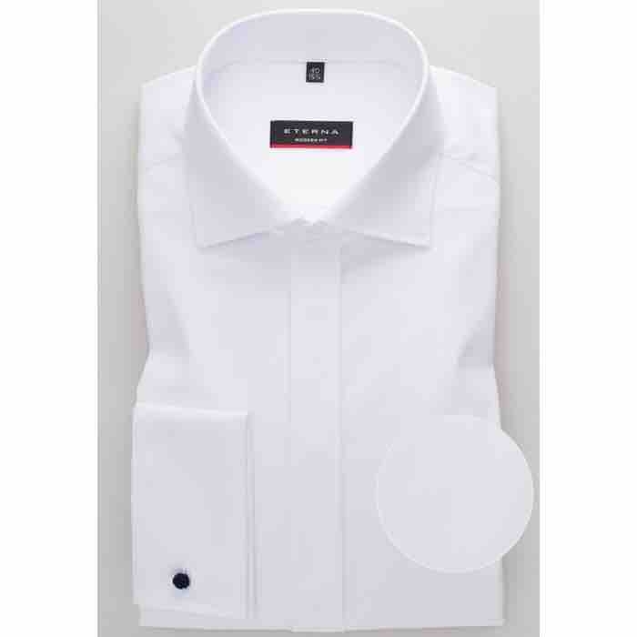 Eterna Smoking Skjorte - Hvid, Modern Fit, Strygefri
