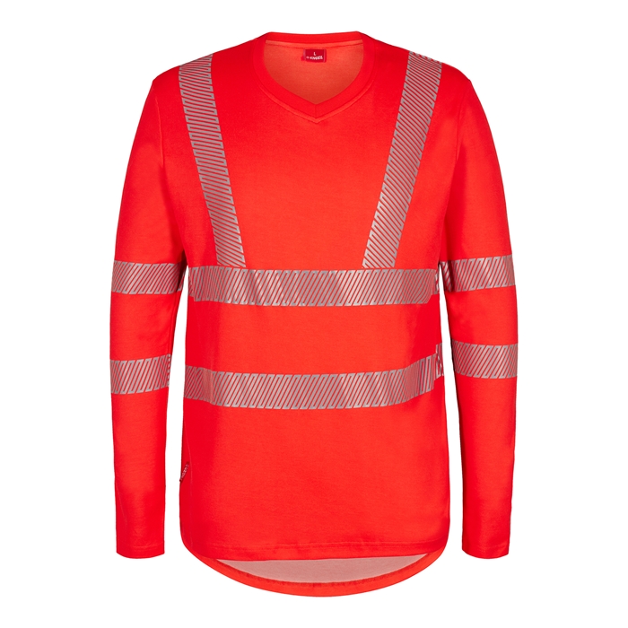 Fe Engel Safety Langærmet T-shirt M V-hals - Rød