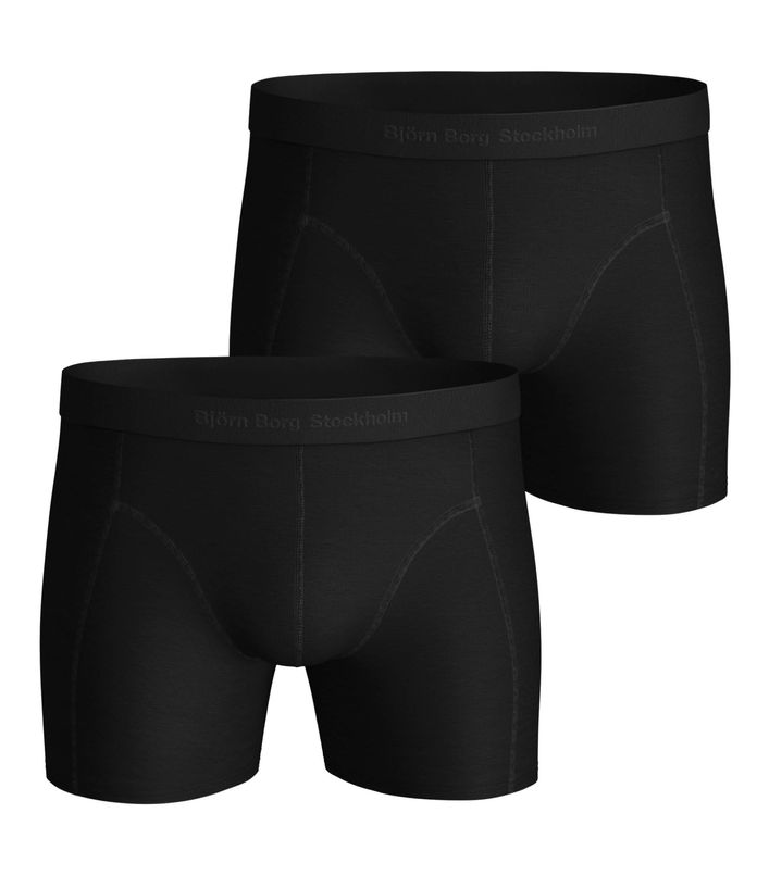 2-pak ensfarvede boxershorts fra Björn Borg