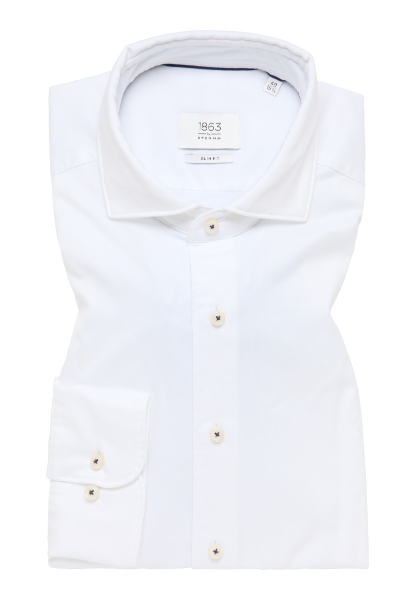 Premium Slim Fit Skjorte 1863 i Hvid - Elegant og Komfortabel