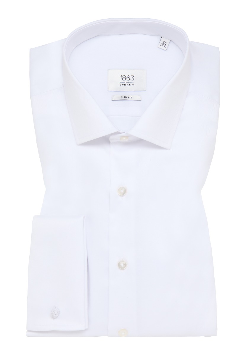 Eterna Slim Fit Hvid Smoking Skjorte - Øko-tex Kvalitet