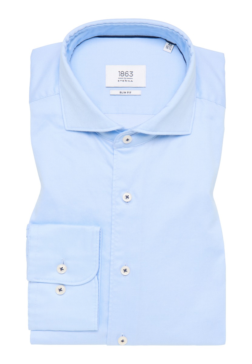Eterna Slim Fit Skjorte - Lys Blå Premium Kvalitet