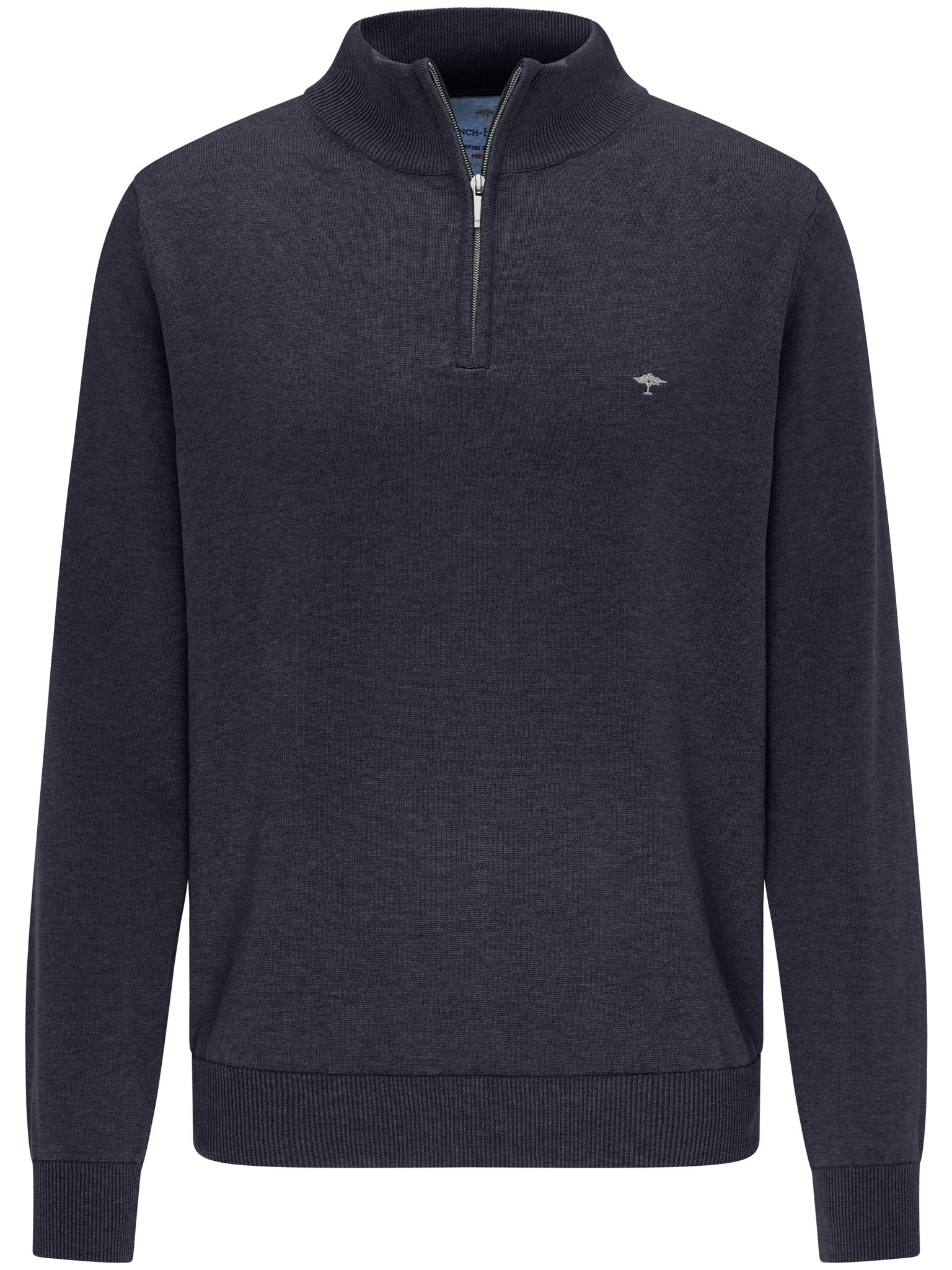 Half Zip Strik i Navy fra Fynch Hatton - Hurtig levering!