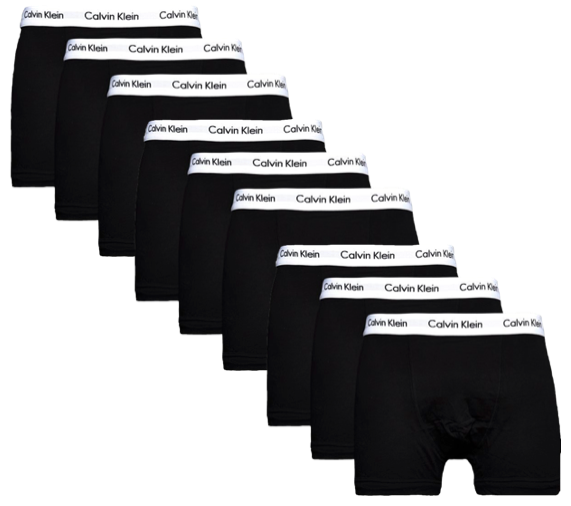 Calvin Klein Trunks 9 Pak i Sort - Hurtig Levering!