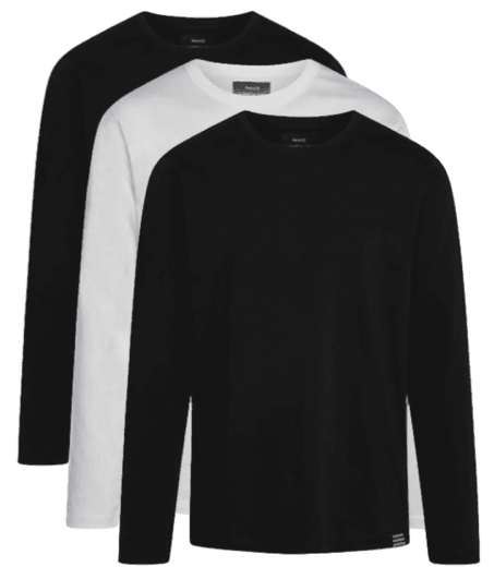 3 Pak Langærmet T-Shirt Thor Økologisk fra Mads Nørgaard