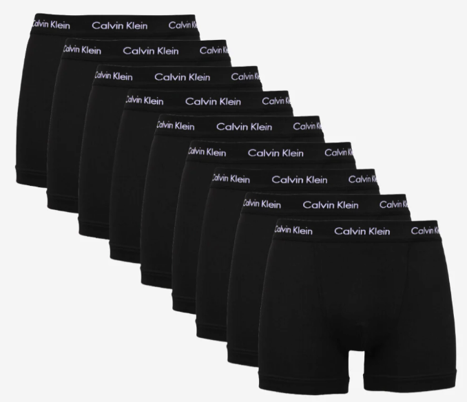 Calvin Klein Trunks 9 Pak - Black Black på tilbud!