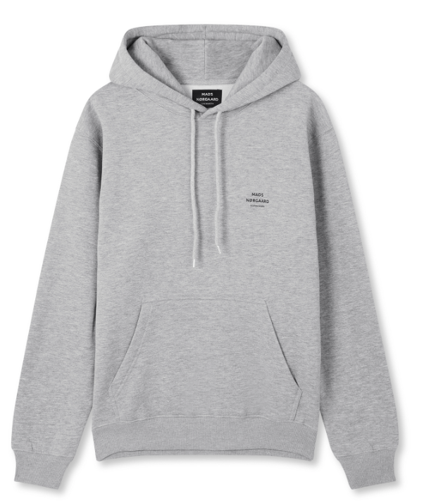 Mads Nørgaard Standard Hoodie med Logo - Grå Melange