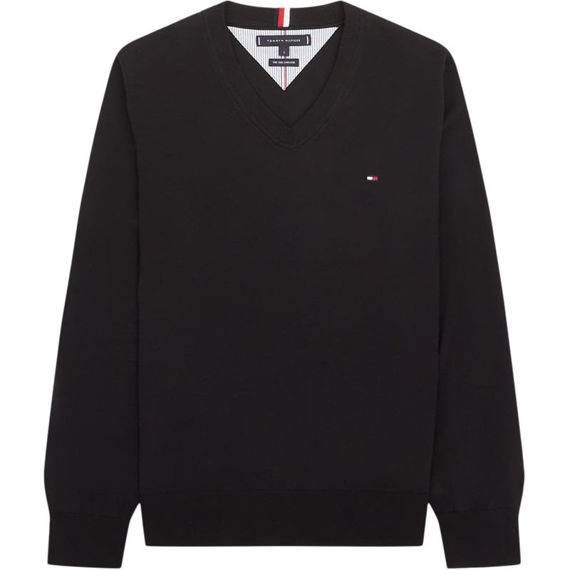 Klassisk V-hals striktrøje fra Tommy Hilfiger