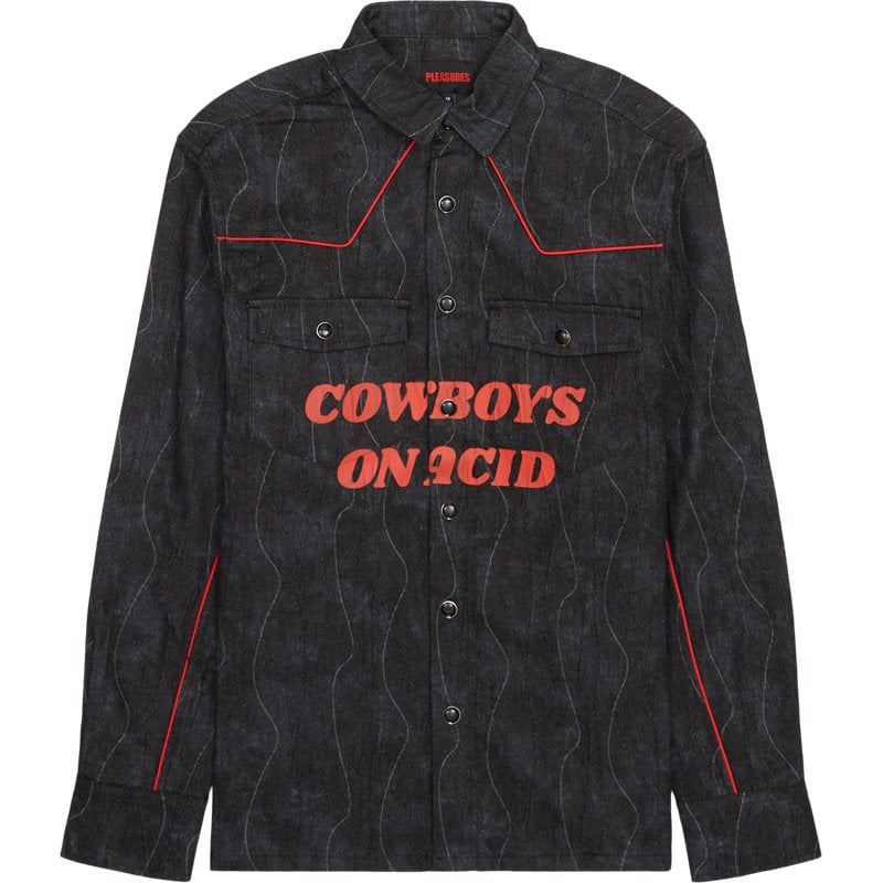 Acid Cowboy Denim Skjorter Black fra Pleasures Now