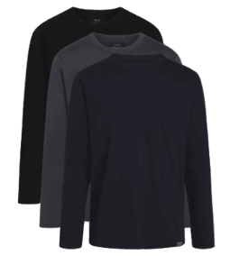 3 Pak Langærmet T Shirt Thor Organic fra Mads Nørgaard