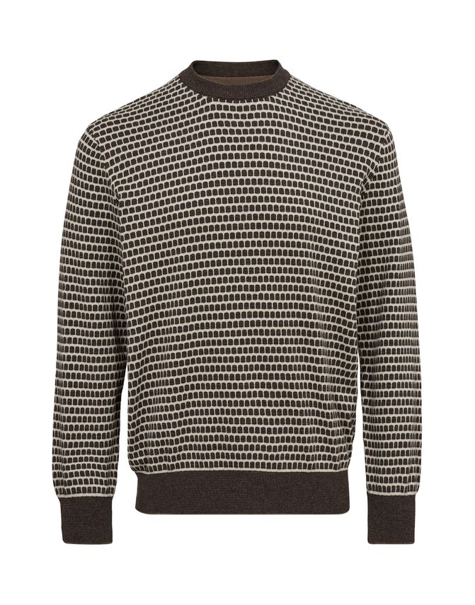 O Neck Knit Mod Fit fra Gino Marcello