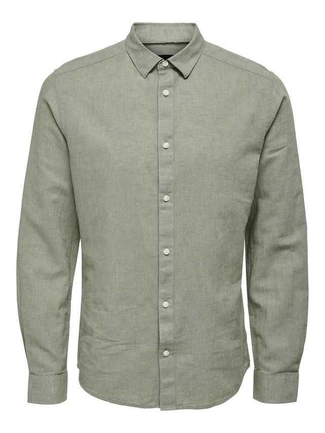 Onscaiden Ls Solid Linen Shirt fra Only & Sons