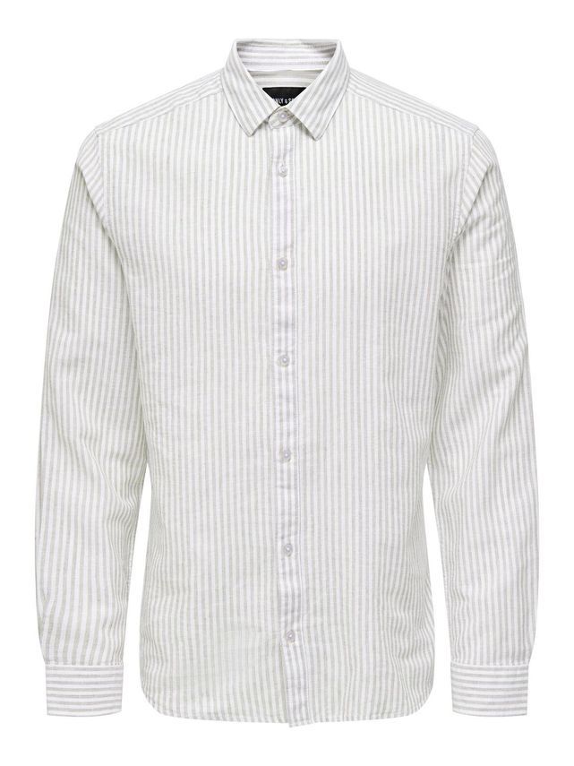 Onscaiden Ls Stripe Linen Shirt 660 fra Only & Sons