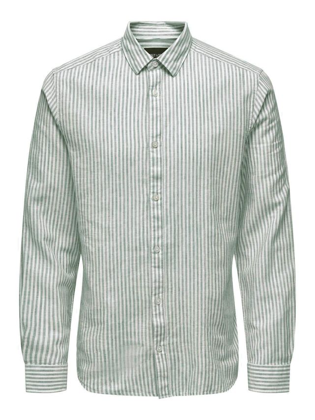 Onscaiden Ls Stripe Linen Shirt 660 fra Only & Sons