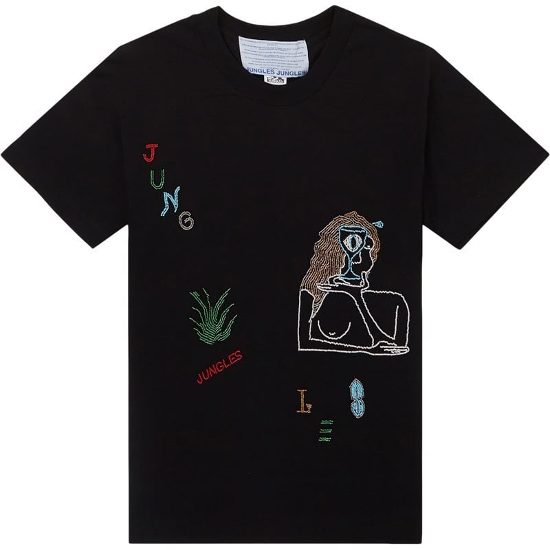 Slow Down Beaded Tee Black fra Jungles Jungles Pty Itd