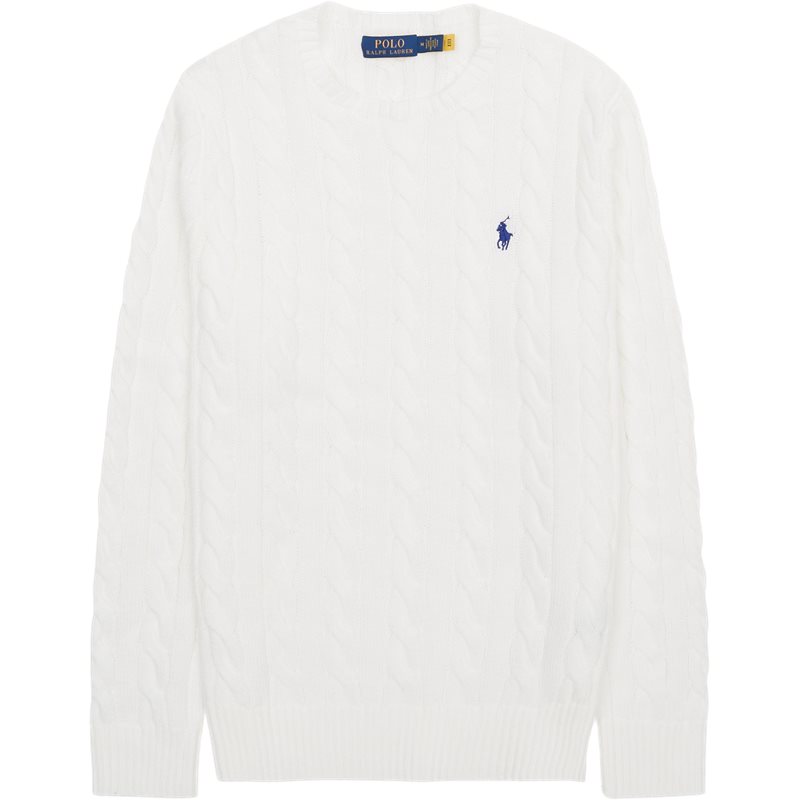 Cable Cotton Strik Off White fra Polo Ralph Lauren